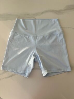 High-Rise Light Blue Women's Bike Shorts 6”